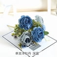 thumbnail image 1 of Ramo de Flores Artificiales de Seda con Peonía y Rosa, Flores Decorativas de Larga Duración para el Hogar, Oficina, Bodas y Decoración de Eventos, 30 cm, 1 of 5