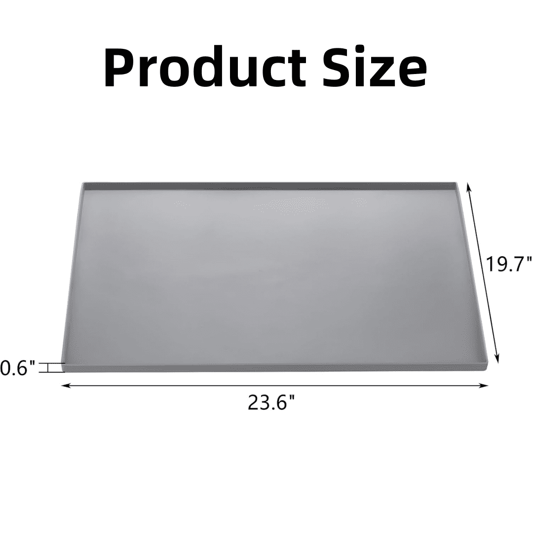 Laundry Guard for Washer or Dryer Cover Top Protector Mat,23.6" x 19.7" Silicone Mat Waterproof and Anti-Slip Washing Machine Cover, Multipurpose Pet Feeding Mat, Craft Mat, Countertop Protector, Grey