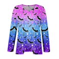 Womens Halloween Shirts Plus Size Pumpkin Ghost Print Blouse Long