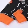 thumbnail image 4 of TOWED22 2 Piece Boys Girl Halloween Pajamas Kids Pumpkin Head Glow Print Long Sleeve Top and Pants Pajamas Pjs Sleepwear Set for Toddler Little Boys(Black,3-4 Y), 4 of 9