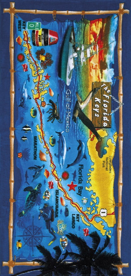 Florida Keys Color Multi 30 X 60 InchesTowel