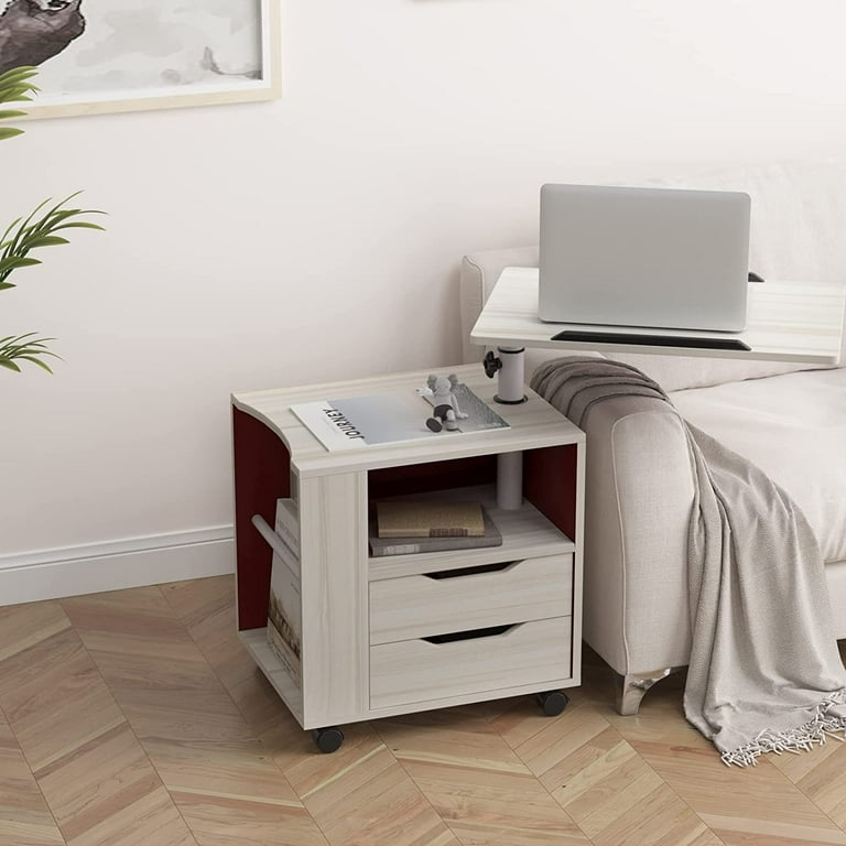 SOGES Adjustable Height Nightstand, Tall Bedside Table with