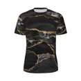thumbnail image 5 of Glitter Marble T Shirt Summer Black and Gold Marbles Retro T Shirts Trendy Cool Tshirt F, 5 of 5