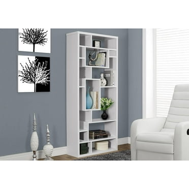 Monarch Specialties Bookshelf, Bookcase, Etagere, 72"h, Office, Bedroom, Laminate, White, Contemporary, Modern