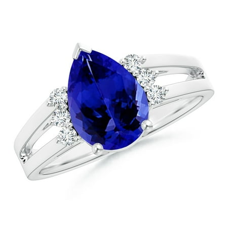 angara december birthstone ring pear tanzanite ring with triple