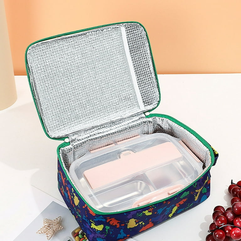 Chic Black White Marble Block Rose Gold Lunch Box with Padded Liner,  Spacious Insulated Lunch Bag, Durable Thermal Lunch Cooler Pack for Boys  Men Women Girls Adults