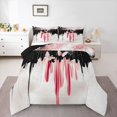 thumbnail image 3 of Homewish Glitter Romantic Butterfly Queen Comforter Set, Black Pink Sequin Print Bedding Sets, Teens Kids Girls Women Reversible Bedding Comforter Set, Lightweight Room Decor, 3pcs, 3 of 8