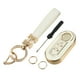 thumbnail image 1 of Kit de funda para llave compatible con Fiat 500 500C, 3 botones, borde dorado, moderno, suave, TPU, blanco, mando a distancia, sin llave, inteligente, con llavero, 1 of 1