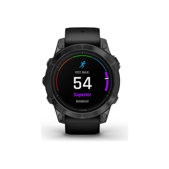 Garmin epix Pro - Standard Edition - 2nd generation - 47 mm - slate gray fiber-reinforced polymer - Yes smart watch with band - silicone - black - wrist size: 4.92 in - 8.19 in - display 1.3" - 32 GB - Bluetooth, Wi-Fi, ANT+ - 2.75 oz