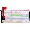 thumbnail image 5 of Coolnut Mailbox Cover Unicorns with Rainbow Waves Post Mail Box Cover Magnetic Mail Wraps Cover Standard Size 20.7" L x 18" W, 5 of 5