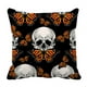 thumbnail image 1 of ABPHQTO Funda de Almohada Calavera Naranja Mariposa Negra Funda de Almohada Protector de Almohada Cama 40x40 cm, 1 of 1