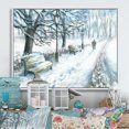 thumbnail image 1 of Designart Winter Park At Christmas Traditional Floating Frame Wall Art, 1 of 4