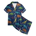 thumbnail image 2 of CAIVO Child Boys Outfit Sets Short Sleeve Shirt And Shorts 2 Piece Kids Comfortable Casual Home Elastic Waist Soft Fabric Trendy Clothes Sets, 2 of 3