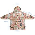 thumbnail image 7 of Boston Terrier Dogs with Pioneer Flower Blanket Hoodies for Kids 6-13YR Oversize Wearable Blanket Hoodies for Boys Girls Teens, 7 of 7