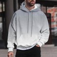 thumbnail image 2 of Men's Gradient Hoodie Pullover Long Sleeve Hooded Collar Drawstring Casual Sweatshirt Comfy Loose Fit Top, 2 of 5