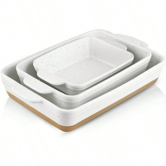 Baking Dish Set Baking Dish Large Casserole Dish Set Ceramic Lasagne Pan Deep Baking Dishes for CasserolesCeramic Bakeware Set of 3 Farmhouse Style