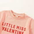 thumbnail image 6 of Toddler Outfits for Girls Valentine's Day Letter Print Short Sleeve Shirt and Heart Flare Pants Two Piece Set for Kids Summer Pink 2 Years-3 Years, 6 of 7