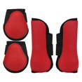 thumbnail image 1 of 4pcs Horse Front Hind Leg Boots PU Shell Horse Tendon Boots for Horse Training Jumping RunningRed One Set M, 1 of 2