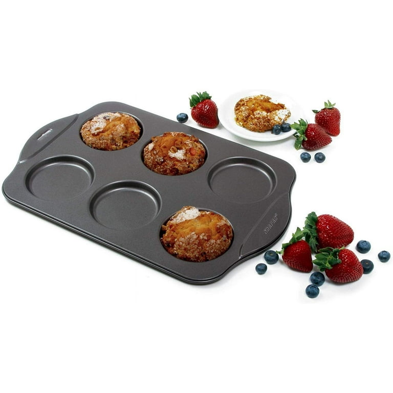 Norpro Puffy Muffin Top Pan Makes 6 Non Stick High Rise Crown 4 Wide .5  Deep