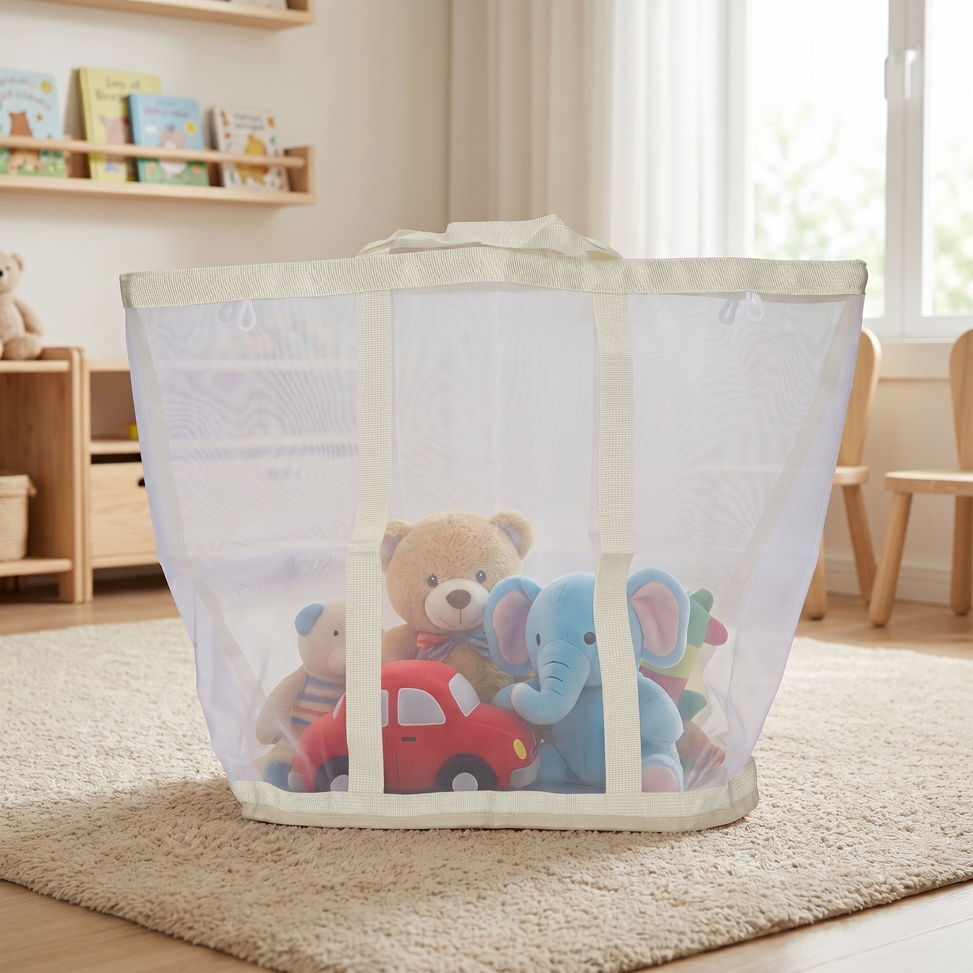 Unique Bargains Collapsible Polyester Laundry Hamper for Home and Travel Use 15.7"x10.2" Beige