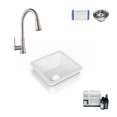 thumbnail image 1 of Sinkology Eden All-in-One Undermount Fireclay 18 inch Bar Prep Sink with Pfirst Faucet and Drain, 1 of 6
