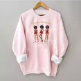 thumbnail image 4 of Midsumdr Christmas Sweatshirts for Women Fall Fashion Casual Christmas Printed Pink Sweatshirt Round Neck Long Sleeve Lightweight Pullover Sweatshirt, 4 of 4