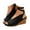 Black, variant on Mostsola Strappy Sandals for Women Peep Toe Front V Cut Wedge Sandals Casual Lace up Dress Shoes