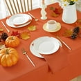 thumbnail image 3 of Tablecloth Rectangle Spill Proof Washable Polyester Table Cloth, Textured Faux Linen Fabric Table Cover for Fall, Thanksgiving, Autumn, Harvest(60 x 84 Inch Rectangular, Rust/Burnt Orange), 3 of 7