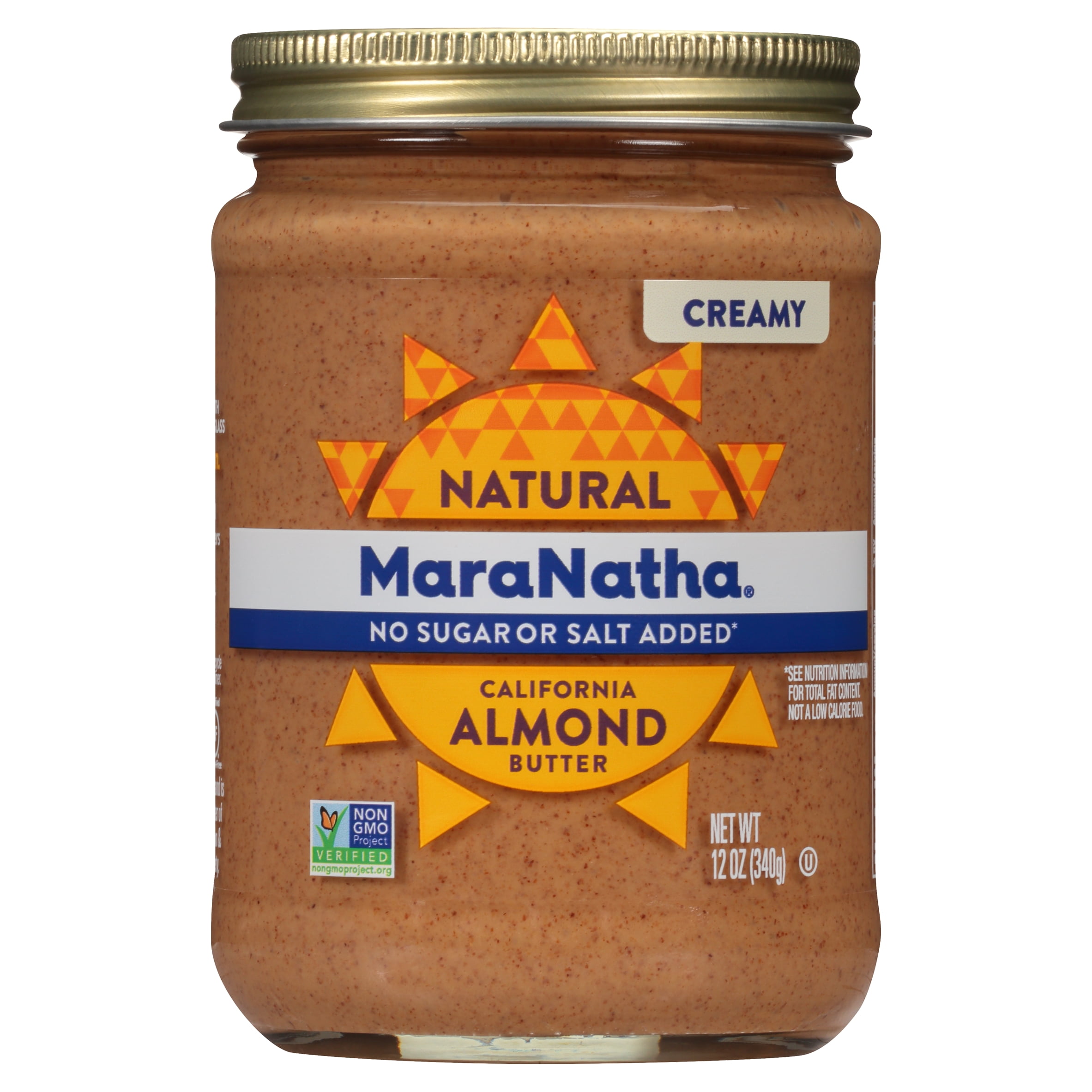 MaraNatha Natural Creamy No Sugar No Salt Almond Butter Spread, 12 oz