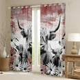 thumbnail image 2 of Erosebridal Highland Cow Curtains Blackout,Red Western Farmhouse Curtains & Drapes for Bedroom,Longhorn Cattle Window Curtain Daisy Flowers Curtains Cowboys Gifts for Men Women, 2 of 6