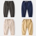 thumbnail image 4 of Resicozy Toddler Baby Boys Cargo Pants Joggers Sweatpants Stretch Pants with Pocket Front Buttons School Uniform Hiking Trousers 2-8 Years Army Green 100, 4 of 7
