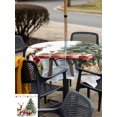 thumbnail image 4 of Outdoor Tablecloth with Umbrella Hole and Zipper, Christmas Square Table Cloth 60x60 Inch Waterproof Tablecloth, Xmas Balls Winter Pine Tree Fruits Gifts Picnic Table Cover for Patio Camping, 4 of 7