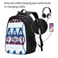 thumbnail image 2 of Xecao Cute Gnomes in USA for Travel Laptop Backpack, USB-Charging-Enabled, Spacious Business Backpack for Men and Women,College School Computer Bag, 2 of 7