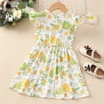 thumbnail image 4 of BOBOGOJP Robe Décontractée pour Filles Manches Volantes Imprimés Floraux Robe de Danse Vêtements de Fête (Jaune, 18-24 Mois), 4 of 6