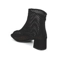 thumbnail image 3 of Women Faux Suede Peep Toe Caged Perforated Low Chunky Heel Bootie - 18148, 3 of 6