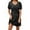 Black, variant on PMVFHDE Women's Short Sleeve V-Neck Sequin Mini Beaded Dress With Belt Sparkling Evening Dress Sequin Dress For Women Black,S