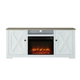 thumbnail image 5 of FESTIVO 70" Farmhouse TV Stand with Fireplace, Fits up to 75" TV - 70"W x 30"H x 14.5"D Grayish-white, 5 of 5