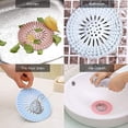thumbnail image 5 of Hair Catcher Silicone Hair Stopper Shower Drain Covers Easy to Install and Suit for Bathroom Bathtub and Kitchen 5 Pack (Grey, Blue, Green, Pink and Brown), 5 of 5