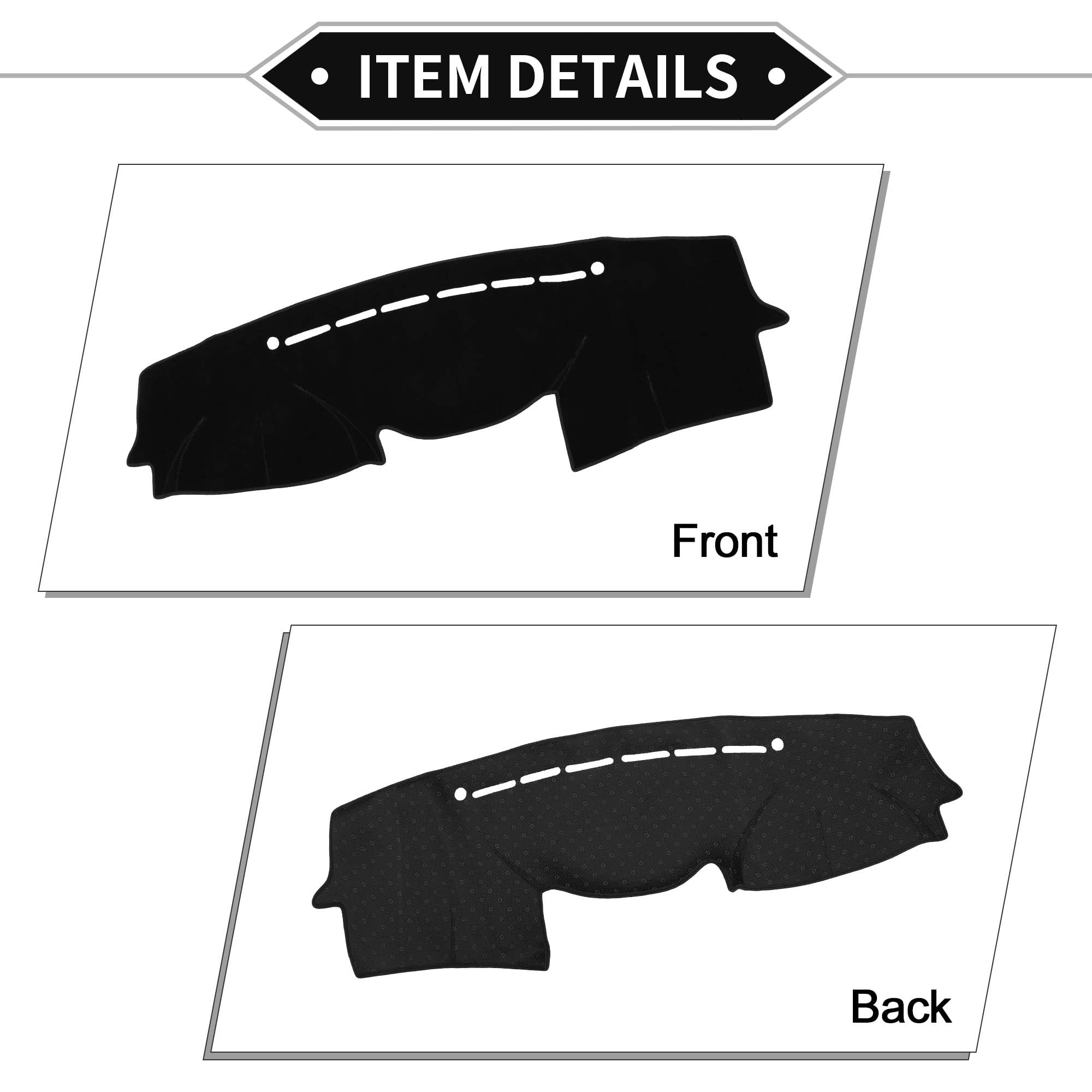 Unique Bargains Non-Slip Polyester Dash Cover for Hyundai VeraCruz 2007-2012 Black