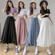 thumbnail image 3 of Pantalones de pierna ancha para mujer, culotte de cintura alta de verano, holgados, drapeados, elegantes, con nueve pliegues, pantalones de pierna ancha, falda, 3 of 6