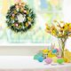 thumbnail image 5 of Simulación de corona de Pascua Fiudx para colgar en la pared decoración de Pascua, 5 of 7