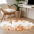 thumbnail image 4 of Round Rug 3.3Ft Washable Non-Slip, Orange Eucalyptus Leaves Circle Area Rugs for Living Room Bedroom, Watercolor Spring Summer Botanical Indoor Floor Mats Carpet Runner for Home Decor Aesthetic, 4 of 8