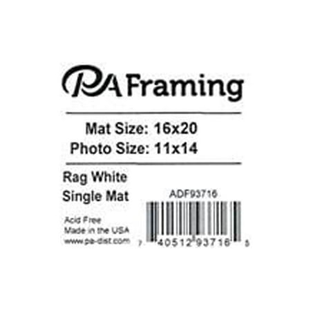 PA Framing Mat Rag White Core 16"x 20"/11"x 14" White