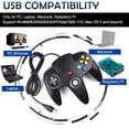 thumbnail image 3 of Miadore - Juego de 2 controladores clásicos N64, mando USB con cable N64, mando de juego para PC, N64 Bit USB con cable para juego Joy Pad Controller para Windows PC MAC Linux Raspberry Pi 3 Sega, 3 of 7