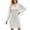 White, variant on Women's Knitted Mid Length Casual Dress Solid Split Loose Pullover Comfortable Woolen Dress for Everyday Wear