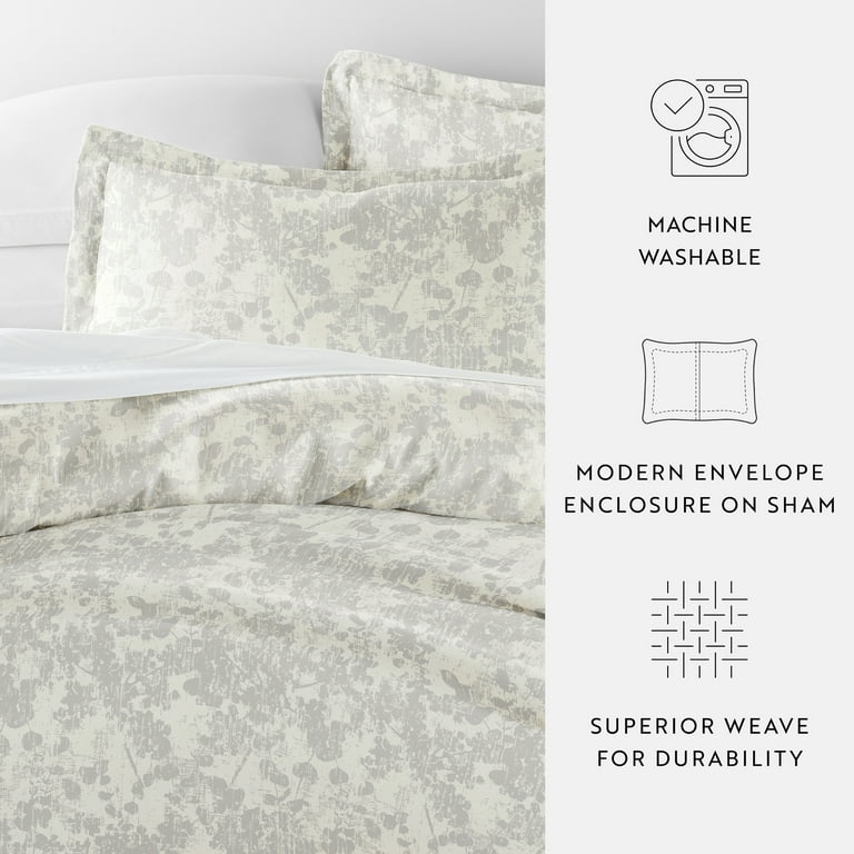 Noble Linens Gray Vine Trellis 3-Piece Duvet Cover Set - King photo 7