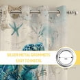 thumbnail image 6 of Teal Sea Turtle Coastal Kitchen Curtains Window Panels, Vintage Summer Beach Nautical Insulated Window Treatment Curtain, Grommet Curtains for Bedroom/Living Room/Bathroom, 2 Piece 42"Wx84"L, 6 of 8