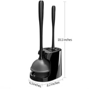 Toilet Plunger and Bowl Brush Combo for Bathroom Cleaning, Black, 2 Sets