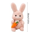 thumbnail image 2 of Easter Bunny Stuffed Animal, 11.81" Plush Rabbit with Floppy Ears and Carrot, Rabbit Stuffed Animals Plush Toy Easter Gift for Kids Girls Boys easter gifts(Pink), 2 of 7