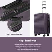 Travelhouse 3 Piece Hardside Luggage Set Hardshell Lightweight Suitcase with TSA Lock Spinner Wheels 20in24in28in.(Purple)